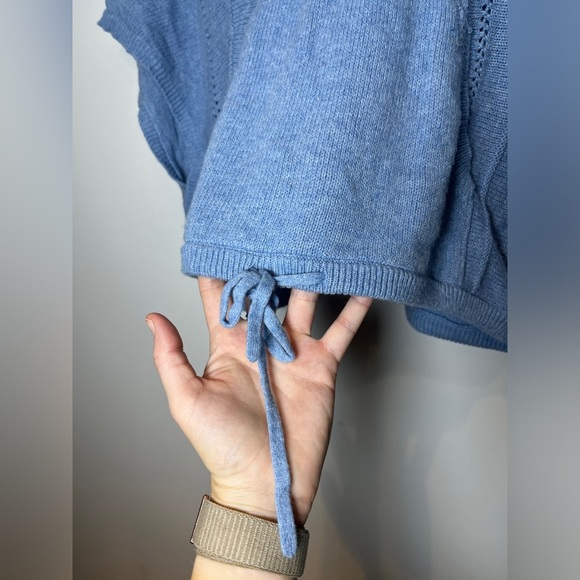 27 Miles Malibu Cowl-neck Cashmere Blend Crochete Poncho Sz XS/S - Picture 2 of 7